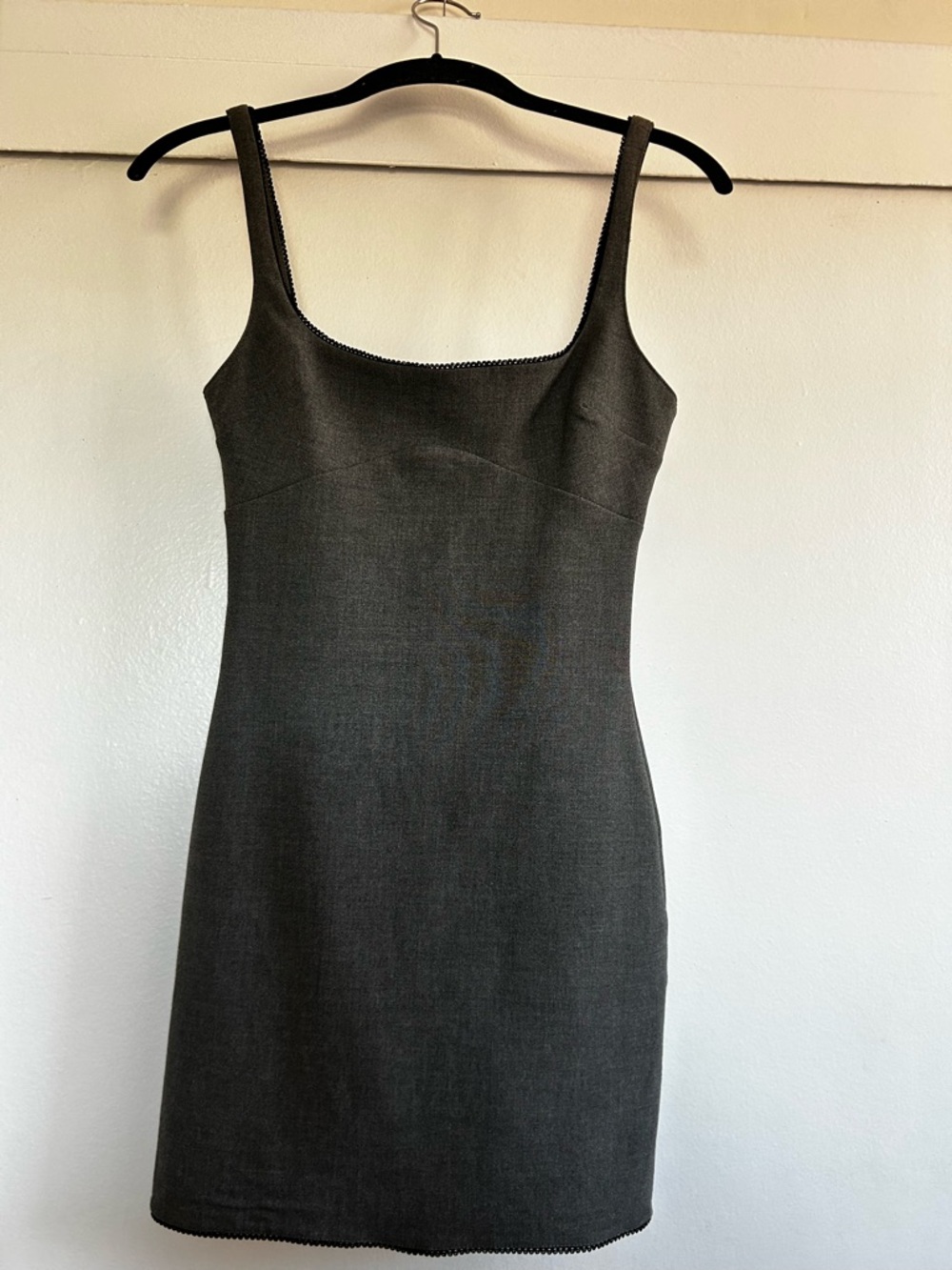 Zara Charcoal Square Neck Mini Dress